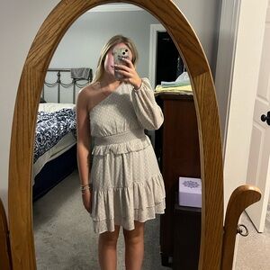 Grey One Shoulder Dress